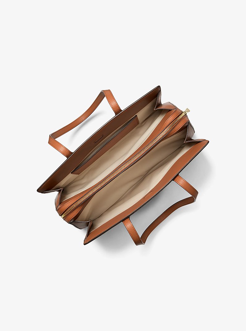 Bolso tote Laila mediano de piel in LUGGAGE | Michael Kors