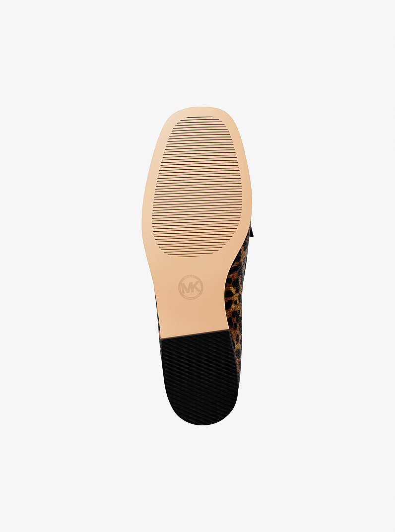 Kacey Leopard Print Calf Hair Loafer in DK CAMEL MLT | Michael Kors