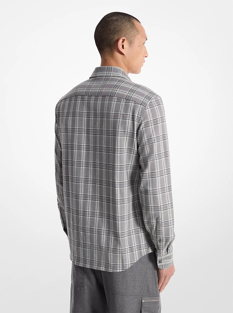 Slim-Fit Woven Shirt in BLACK | Michael Kors