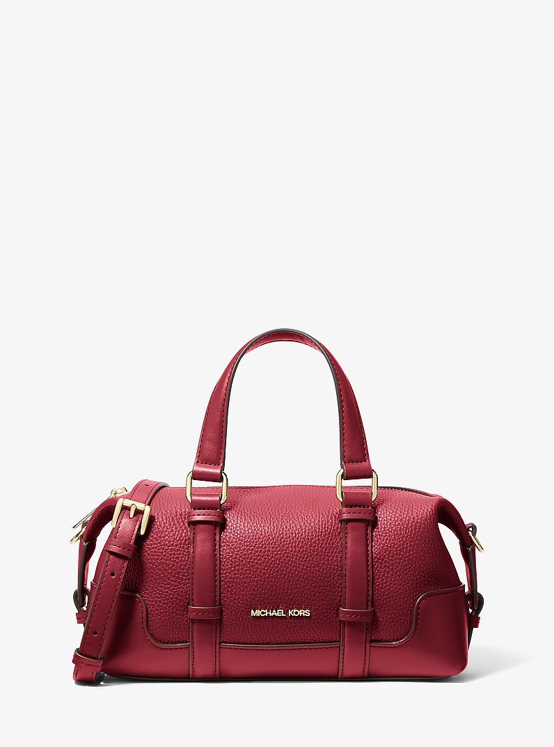 Teddi Extra-Small Textured Slouchy Crossbody Bag in DEEP RED | Michael Kors
