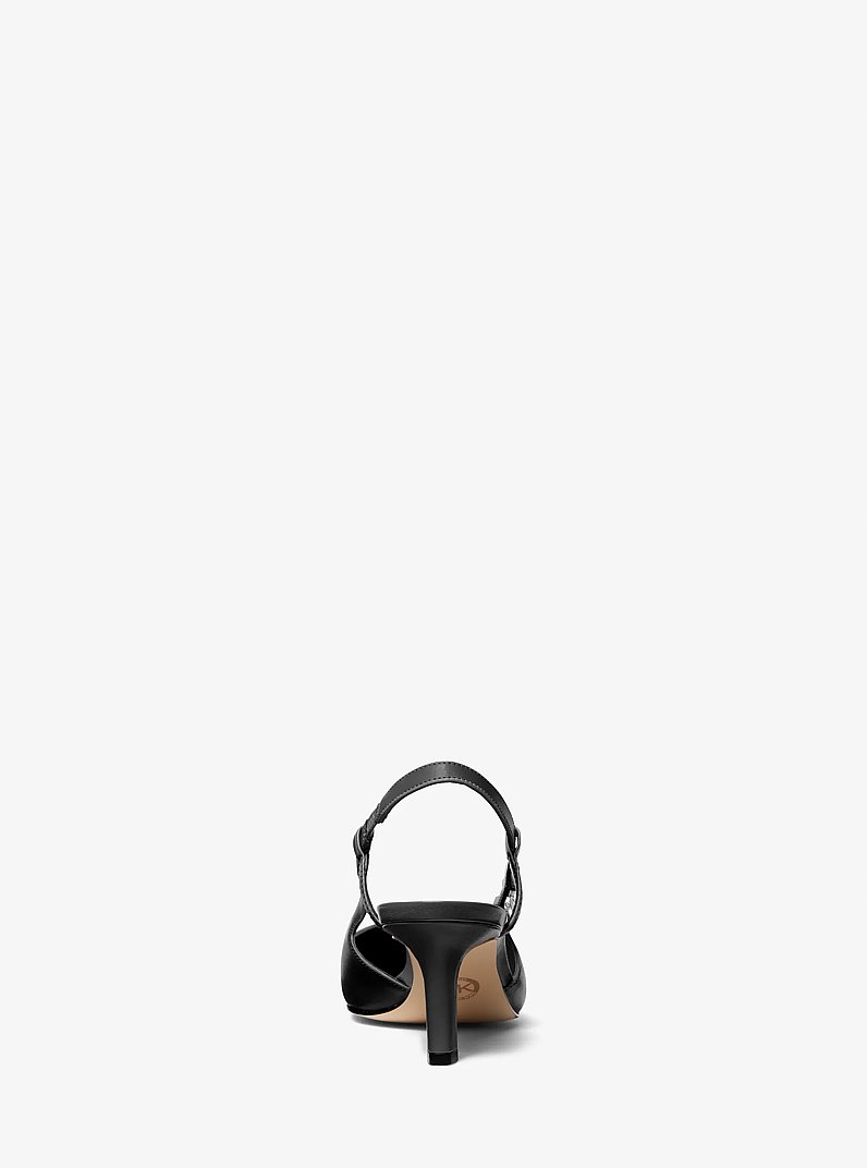 Daniella Leather Slingback Pump in BLACK | Michael Kors