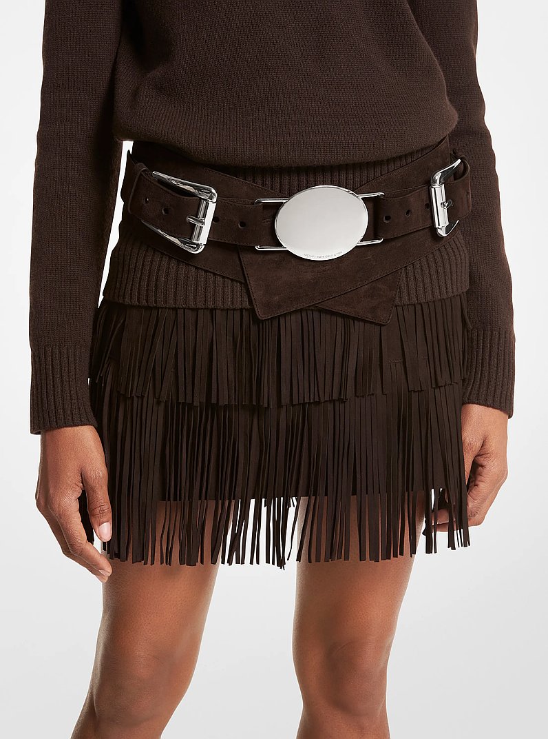 Gloria Suede Belt in CHOCOLATE | Michael Kors