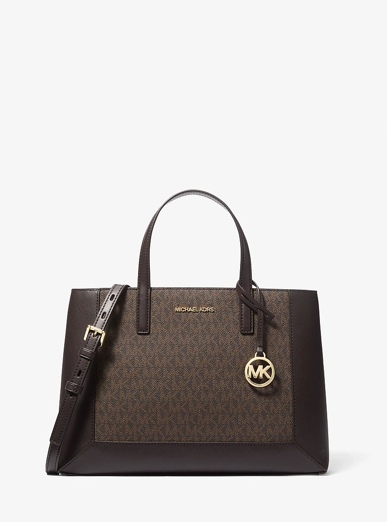 Sallie Medium Signature Logo Satchel in CHOCOLATE | Michael Kors