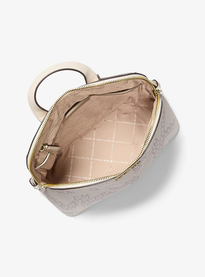 Cindy Large Graphic Logo Backpack in VAN/CREAM | Michael Kors