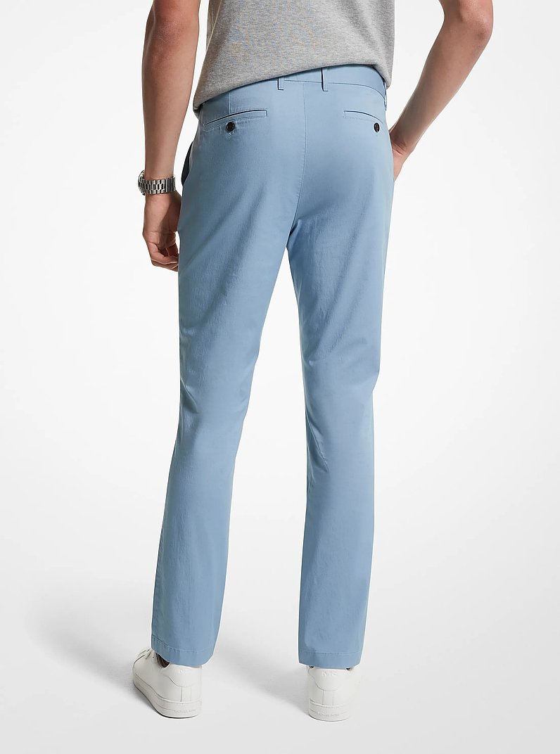 Slim-Fit Cotton Blend Chino Pants in CHAMBRAY | Michael Kors
