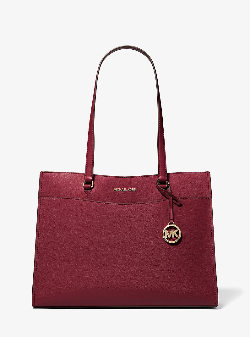 Grand cabas Jet Set Travel en cuir saffiano &agrave; poches