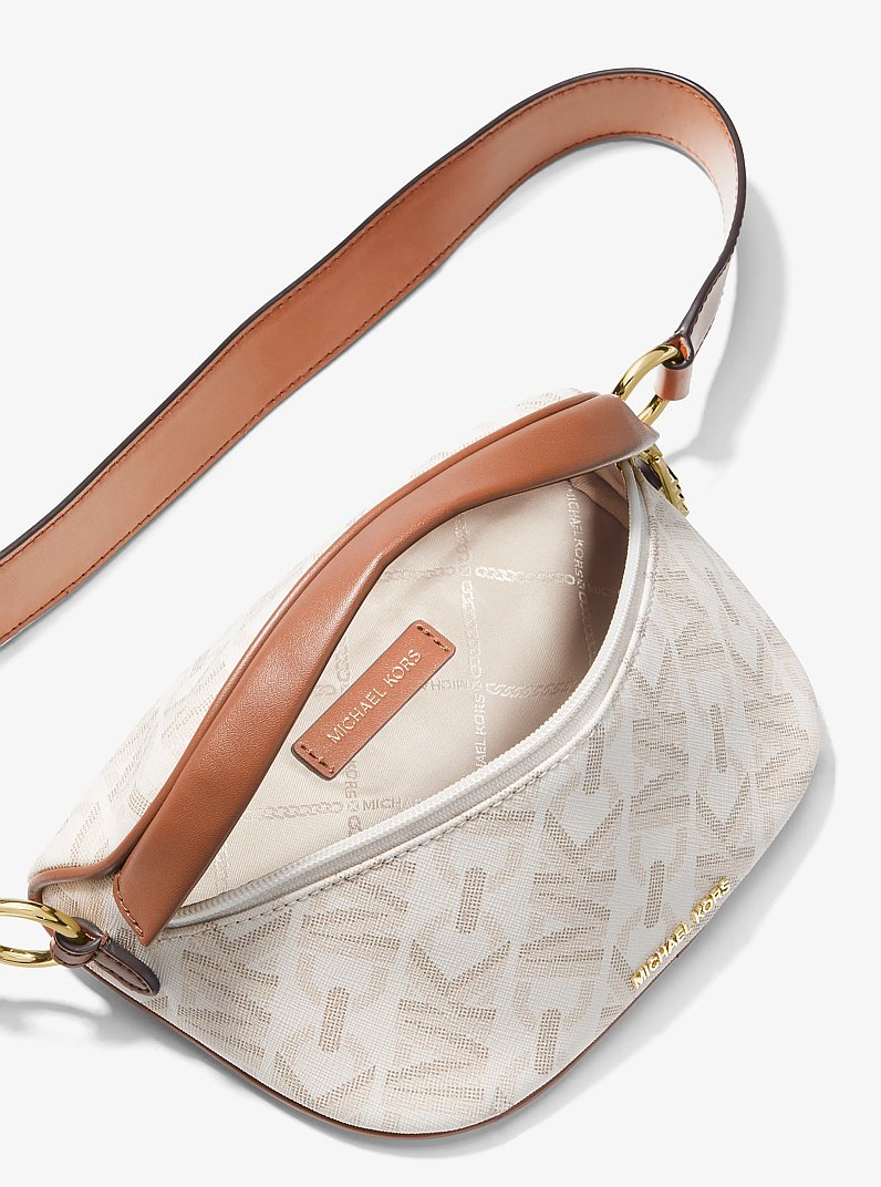 Ri&ntilde;onera bandolera Slater extrapeque&ntilde;a con logotipo imperio in VAINILLA/LUGGAGE | Michael Kors