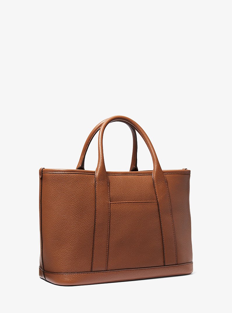 Luisa Medium Pebbled Leather Tote Bag in LUGGAGE | Michael Kors