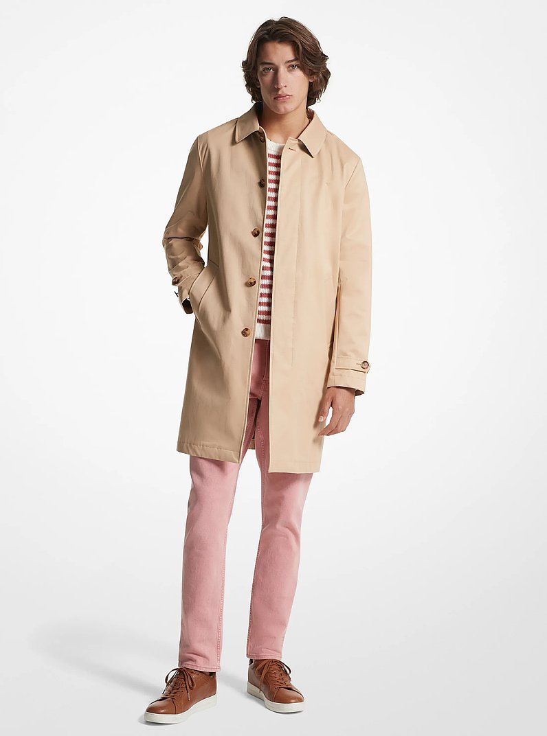 Manteau Balmacaan en m&eacute;lange de coton in CHAMOIS | Michael Kors
