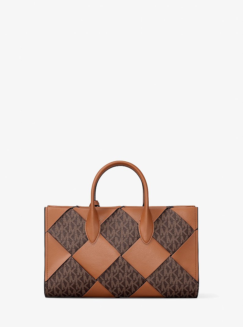 Gewebte Henkeltasche Mirella Small mit Signature-Logomuster in LUGGAGE | Michael Kors
