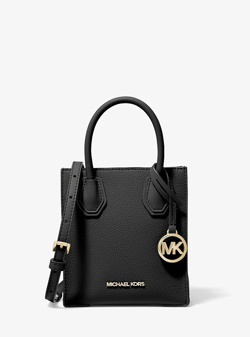 Mercer Extra-Small Pebbled Leather Crossbody Bag in BLACK | Michael Kors