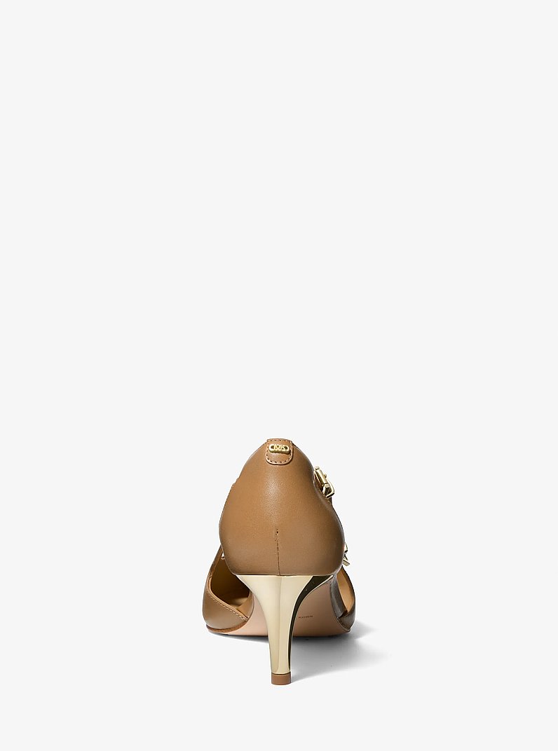 Kasia Leather Kitten Pump in HUSK | Michael Kors