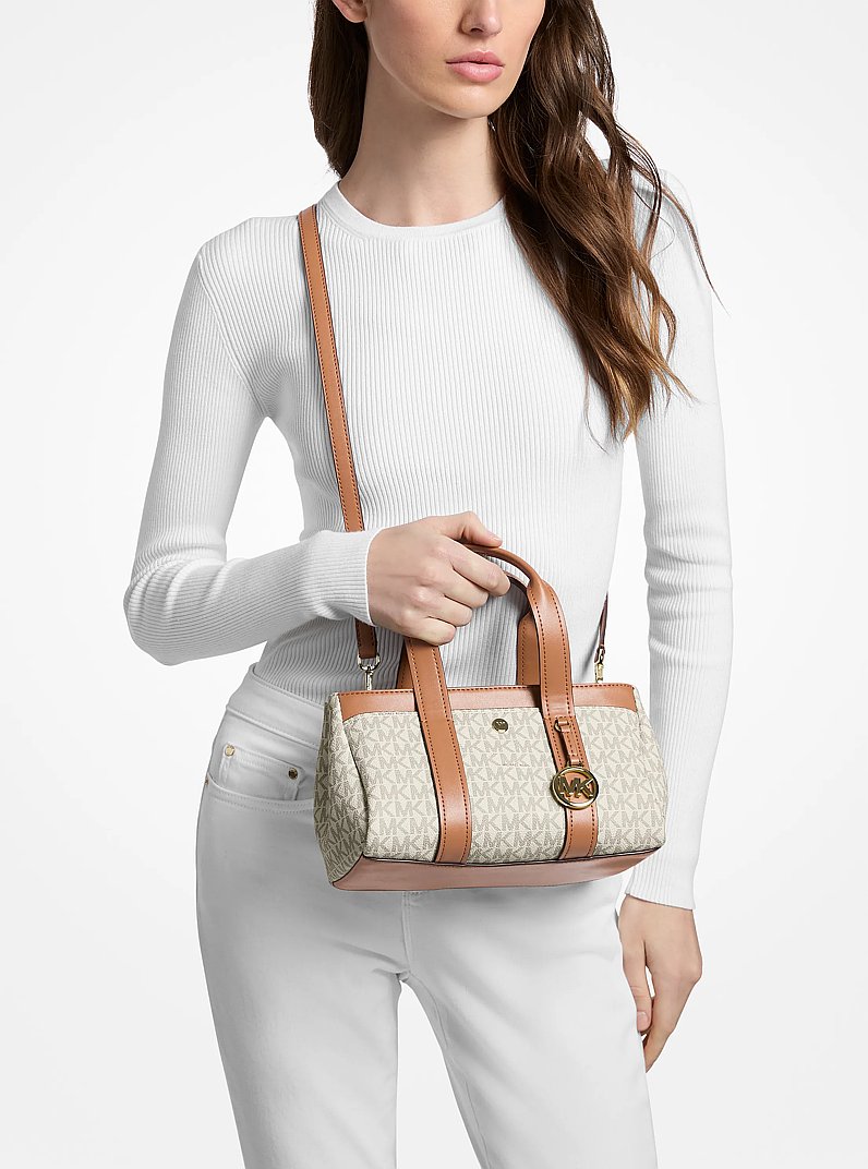Borsa a mano Foster extra-small con stampa logo in VANIGLIA/GHIANDA | Michael Kors