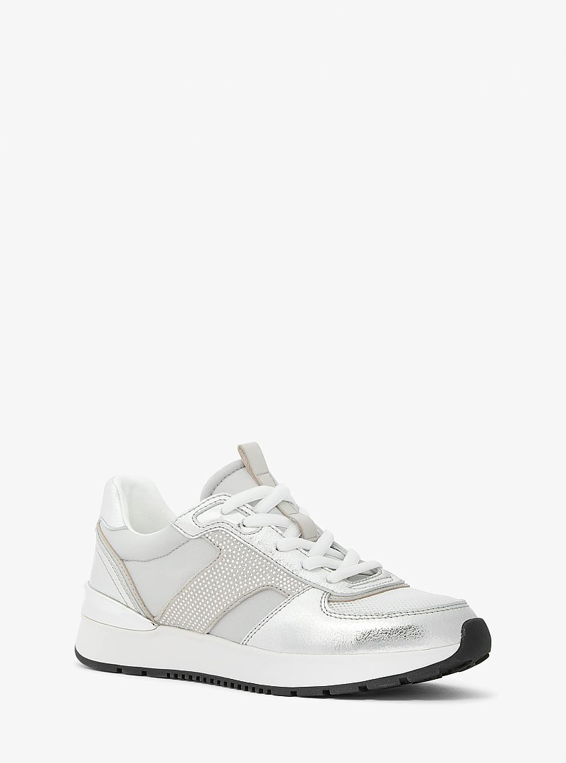 Remy Mixed-Media Trainer in SILVER MULTI | Michael Kors