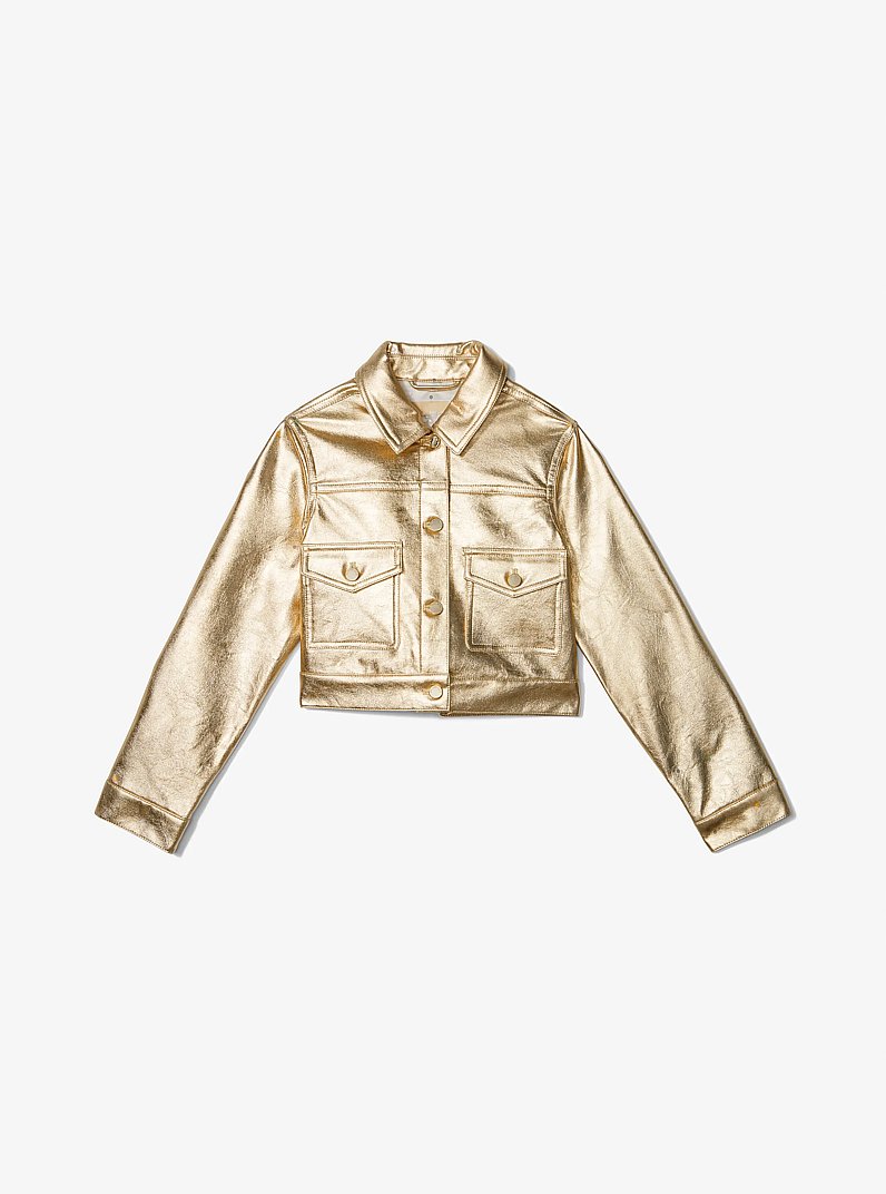 Giacca biker metallizzata