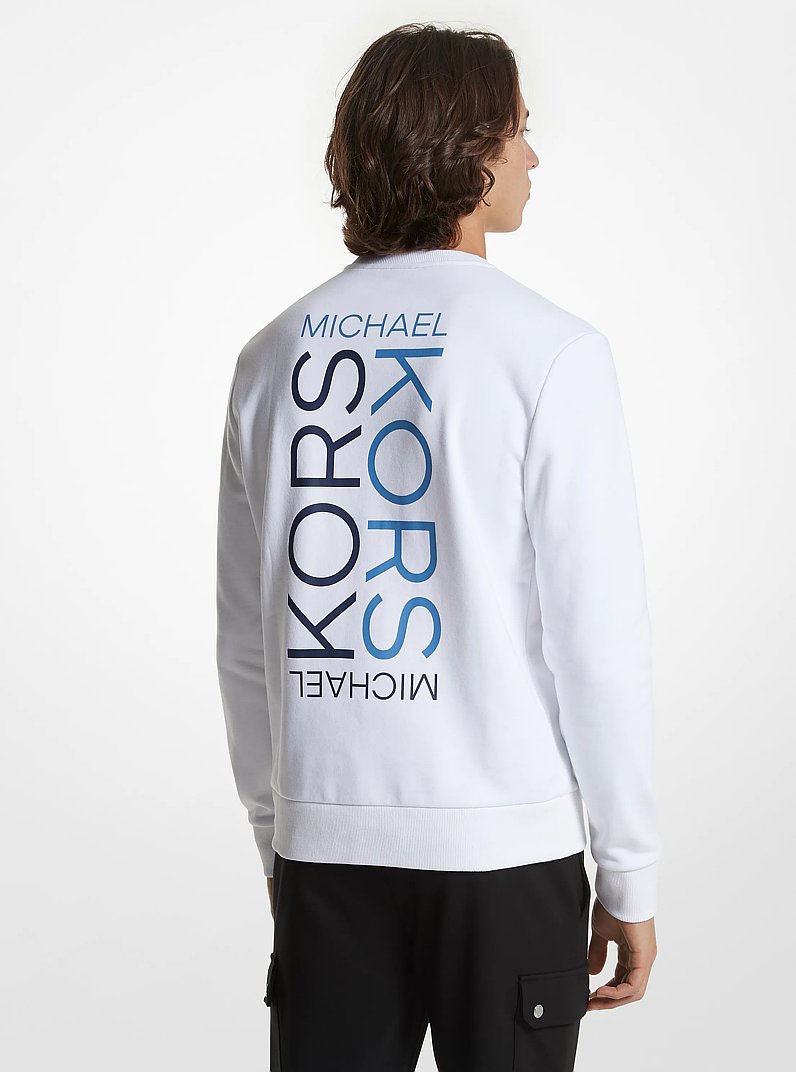 Logo Cotton Blend Sweatshirt in WHITE | Michael Kors