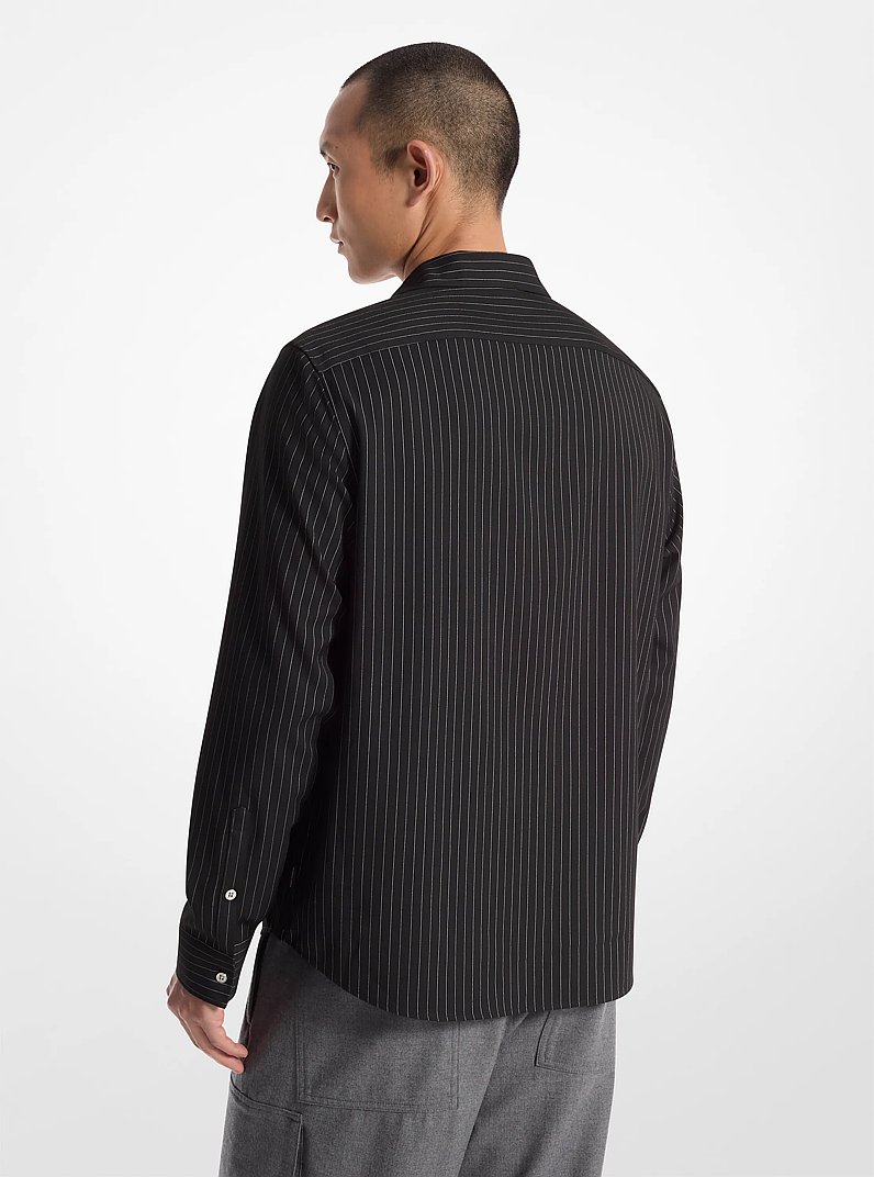 Relaxed-Fit Striped Shirt in BLACK | Michael Kors