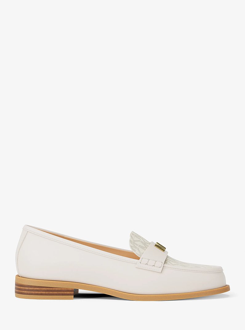 Lex Leather and Signature Logo Loafer in VANILLA | Michael Kors