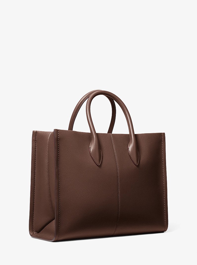 Mirella Medium Pebbled Leather Tote Bag in NUTMEG | Michael Kors