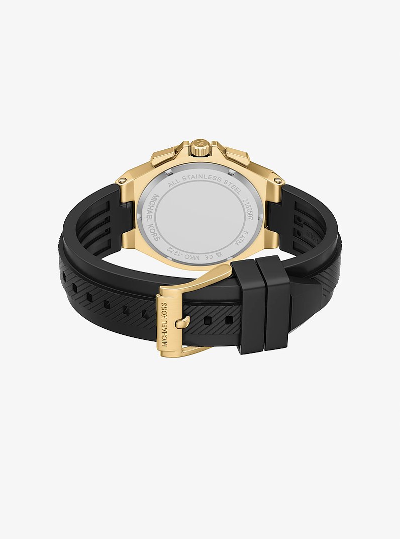 Oversized Lennox Gold-Tone and Silicone Watch in GOLD | Michael Kors