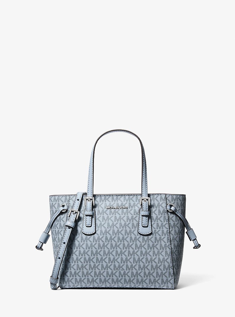Voyager Extra-Small Signature Logo Tote Bag in PALE BLUE | Michael Kors