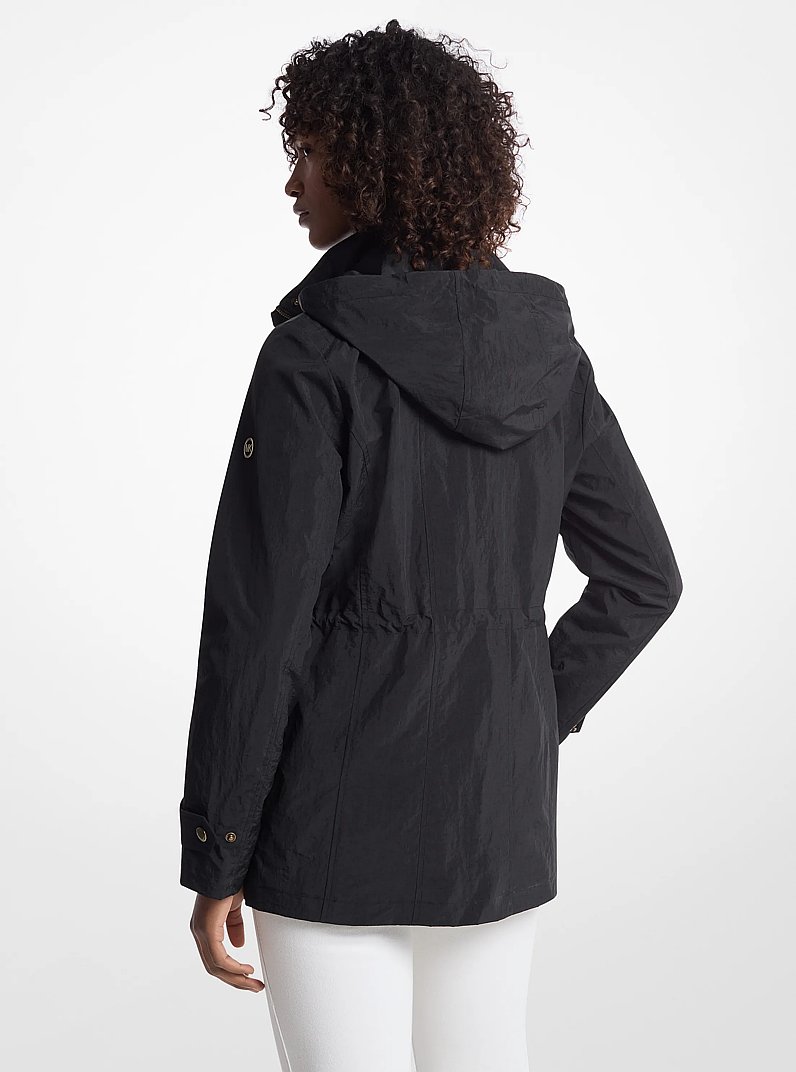 Woven Hooded Anorak in BLACK | Michael Kors