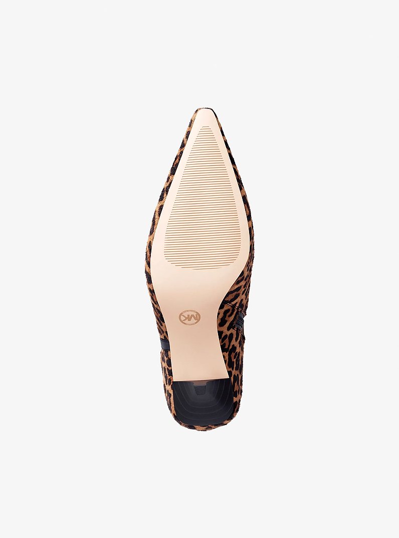 Nalia Leopard Print Calf Hair Boot in DK CAMEL MLT | Michael Kors