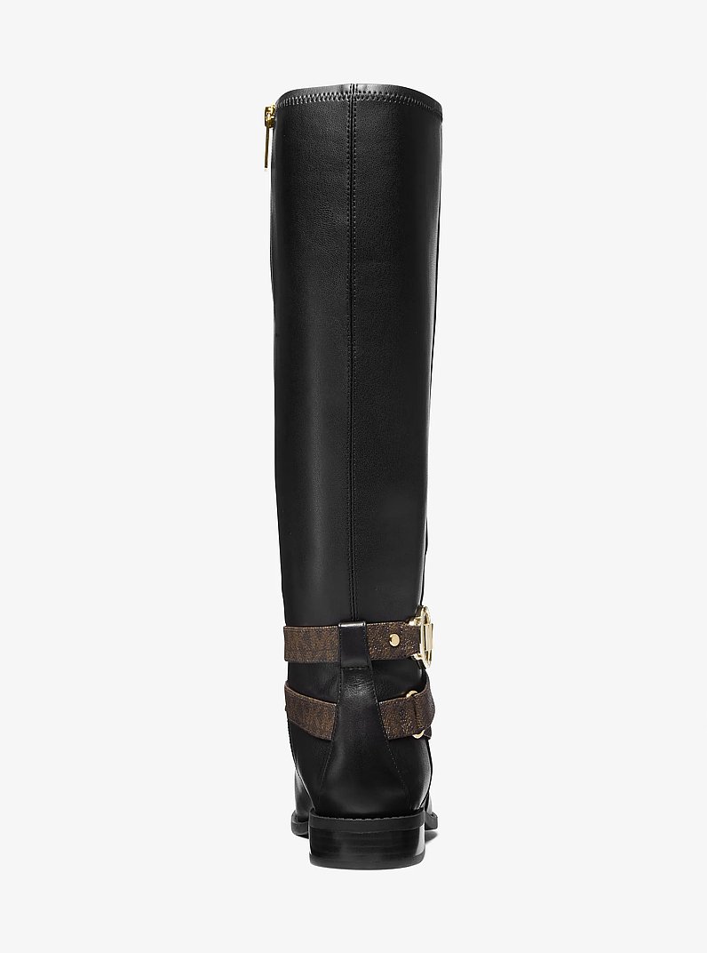 Rory Leather and Logo Boot in BLK/BROWN | Michael Kors