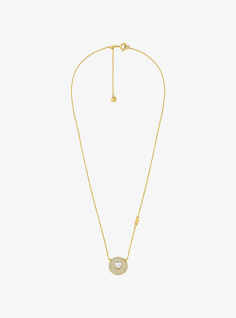 Collier c&oelig;ur en argent sterling &agrave; pierres pav&eacute;es in OR | Michael Kors