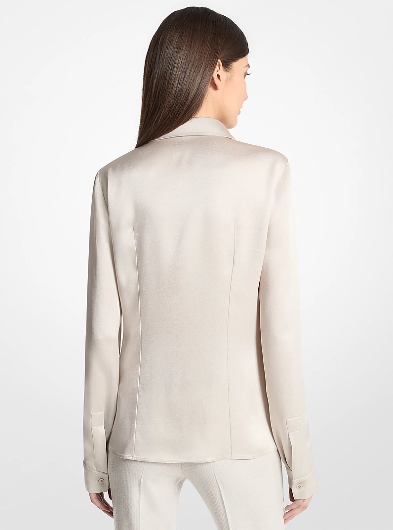 Hansen Charmeuse Shirt in OYSTER | Michael Kors
