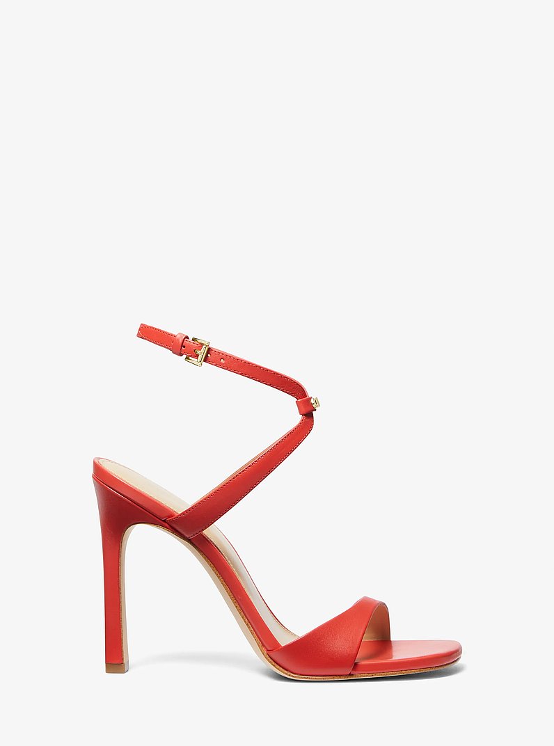 Amara Leather Sandal in SPICED CORAL | Michael Kors