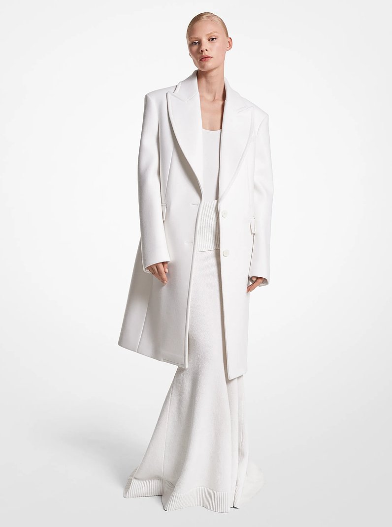 Wool Melton Chesterfield Coat in IVORY | Michael Kors