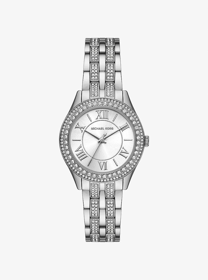 Orologio Harlowe tonalit&agrave; argento con pav&eacute; in ARGENTO | Michael Kors