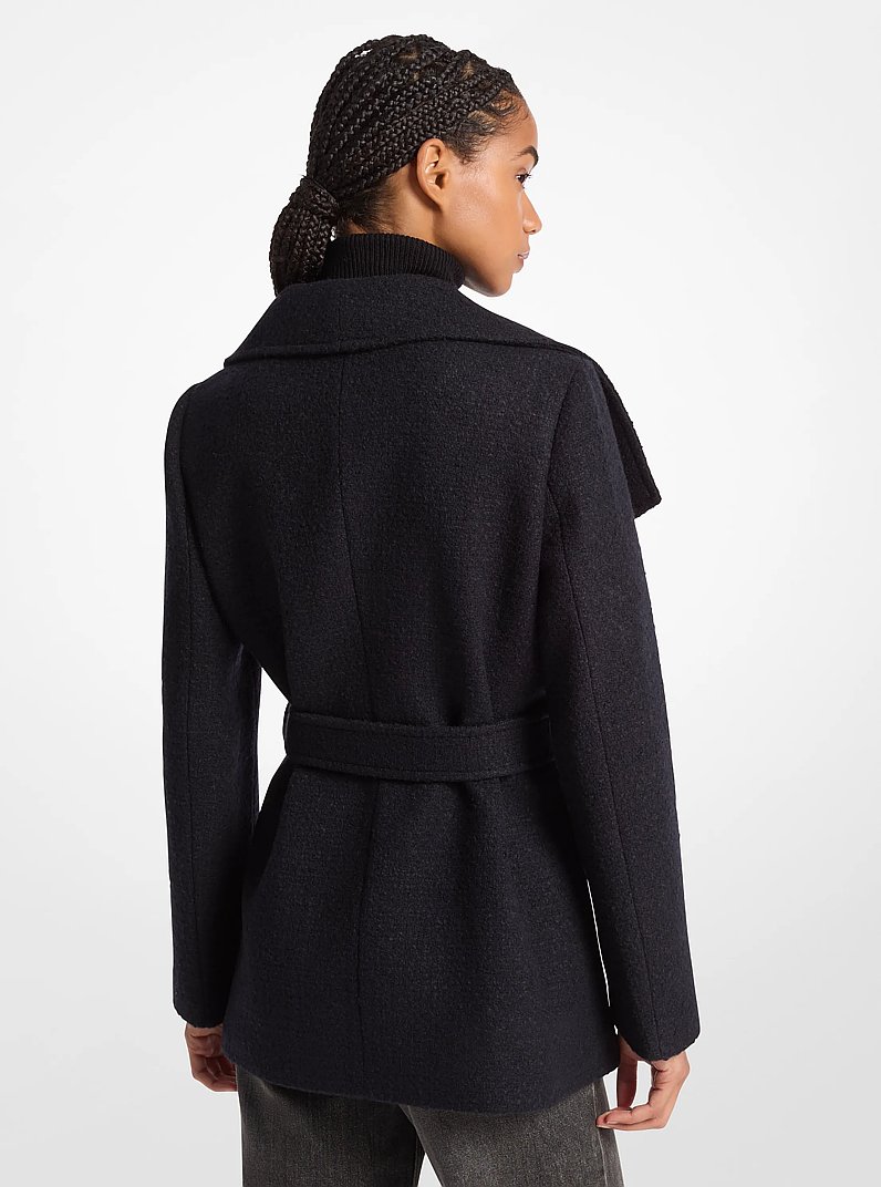 Wool Blend Belted Coat in BLACK | Michael Kors