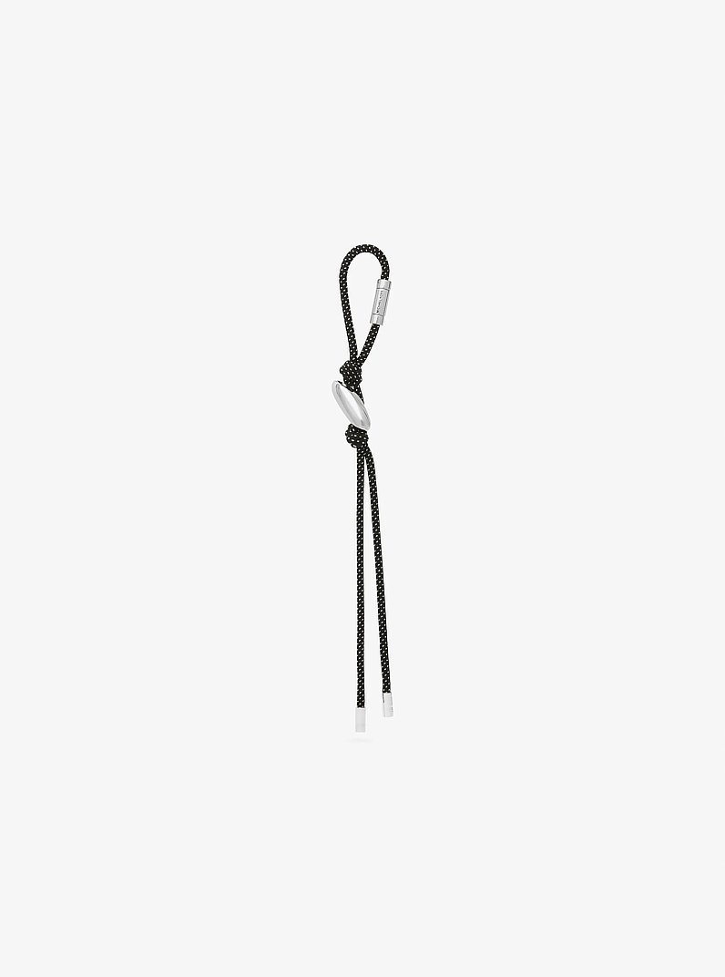 Initial Silver-Tone and Speckled Cord Bag Charm in SH RHODIUM | Michael Kors