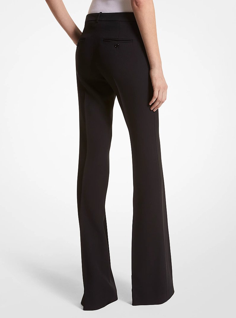 Haylee Double Crepe Sabl&eacute; Flared Trousers in BLACK | Michael Kors