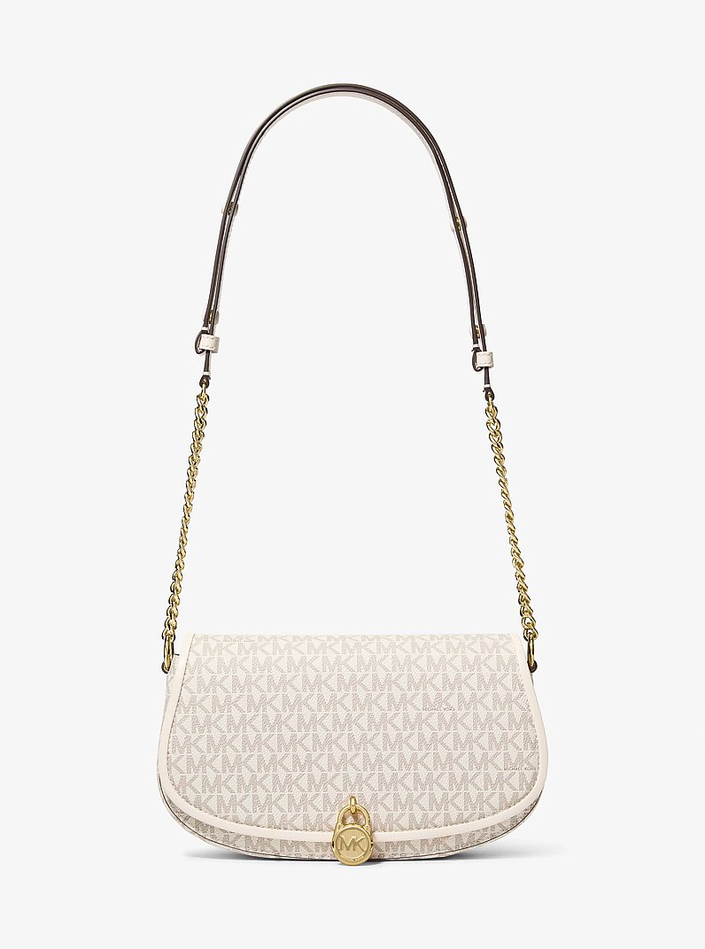 Mila Medium Signature Logo Messenger Bag in LT CRM MULTI | Michael Kors