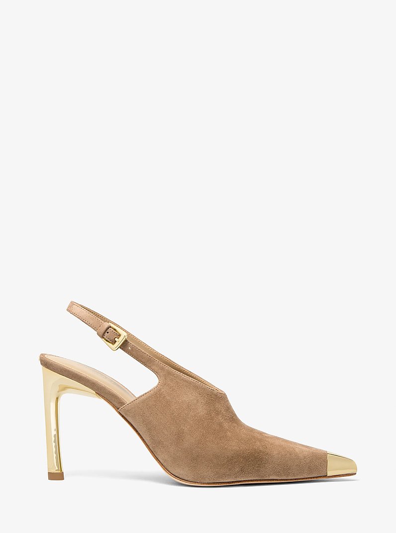 D&eacute;collet&eacute; Kasia slingback in pelle scamosciata