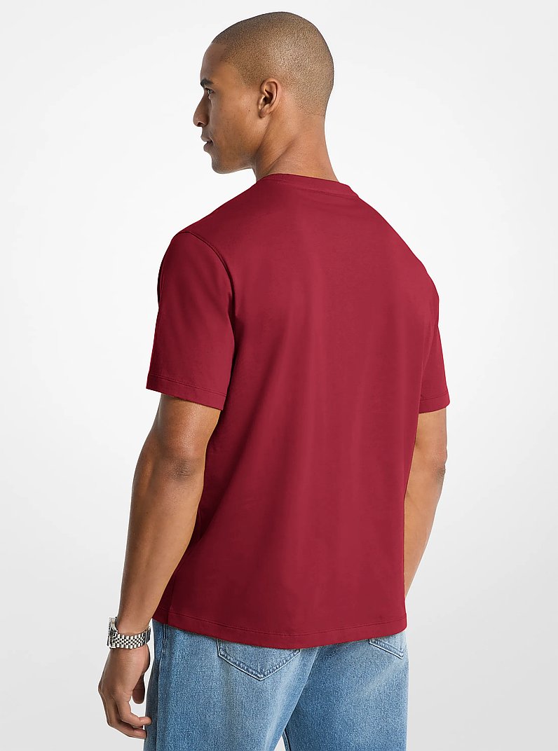 Logo Cotton T-shirt in MAROON | Michael Kors