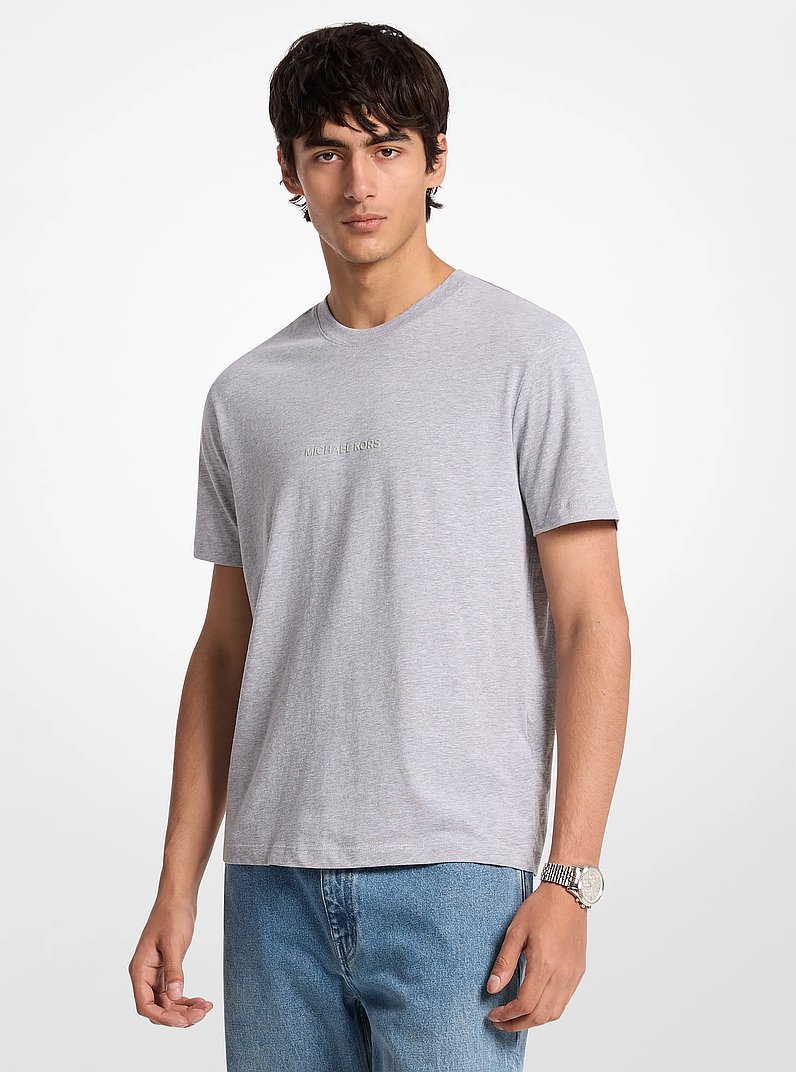 Graphic Logo Cotton T-Shirt in HEATHER GREY | Michael Kors