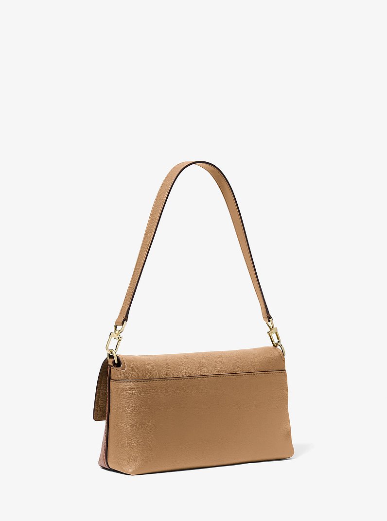Addie Medium Leather Convertible Shoulder Bag in HUSK | Michael Kors