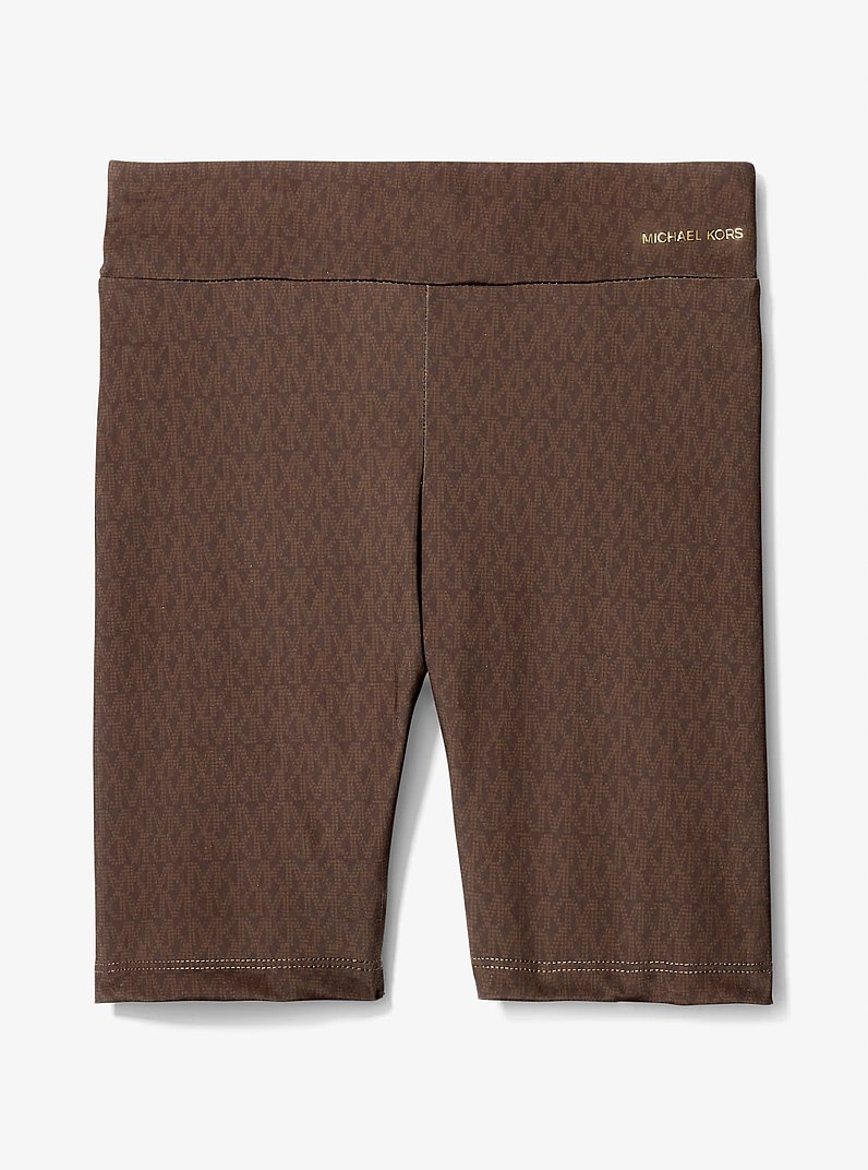 Bike-Shorts aus Stretch-Jersey mit Logo in SCHOKOLADE | Michael Kors