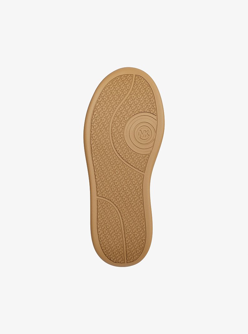 Hayes Embellished Metallic Leather Platform Sneaker in PALE GOLD | Michael Kors