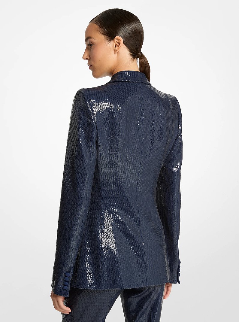 Sequin Embroidered Blazer in MARITIME | Michael Kors