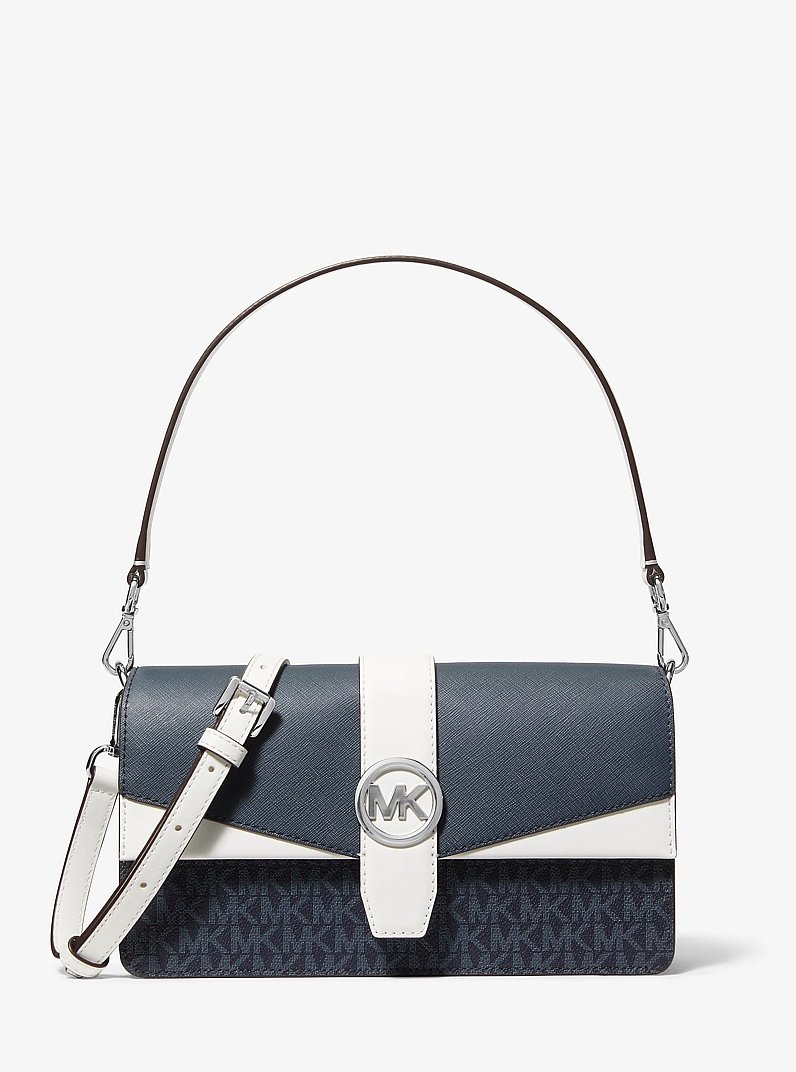 ♥️新品タグ付き♥️MICALLE MICALLE 2way配色ロングブルゾン Michael-Kors-Greenwich-Small-