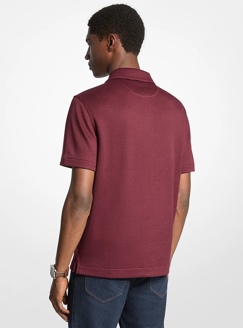 Polo in maglia a punto waffle in ROSSO SCURO | Michael Kors