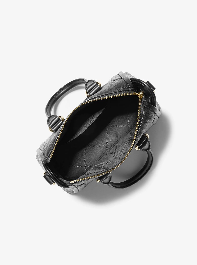 Carine Extra-Small Pebbled Leather Satchel in BLACK | Michael Kors