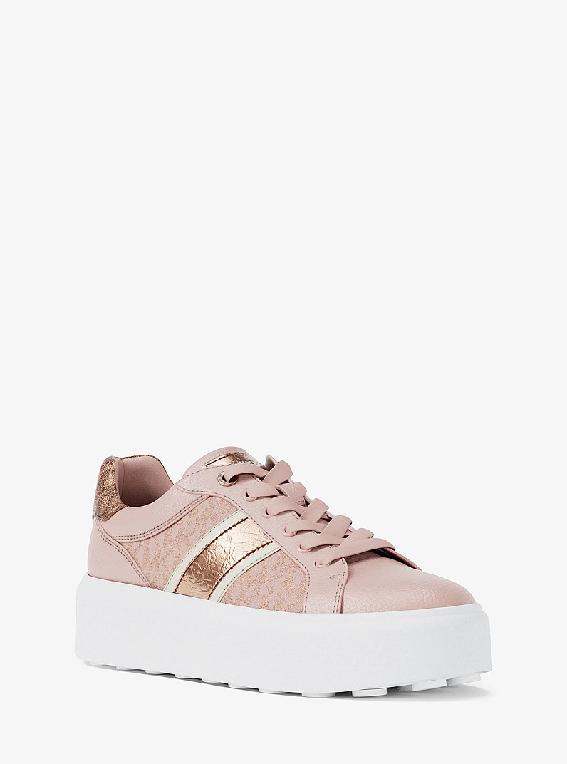 Romey Signature Logo Stripe Platform Sneaker in POWDER BLUSH | Michael Kors