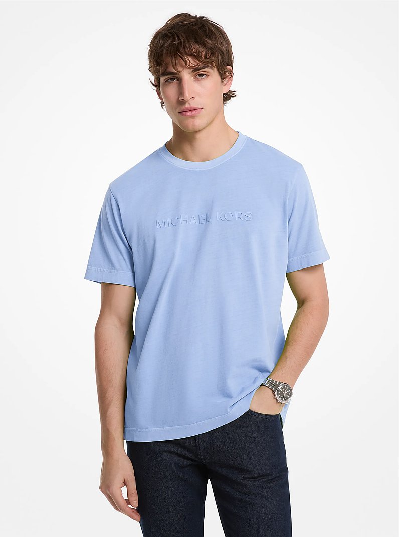 Logo Garment-Dyed Cotton T-Shirt in CHAMBRAY | Michael Kors