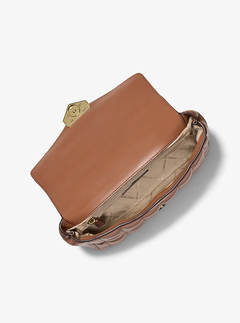Soho Large Quilted Shoulder Bag in LUGGAGE | Michael Kors